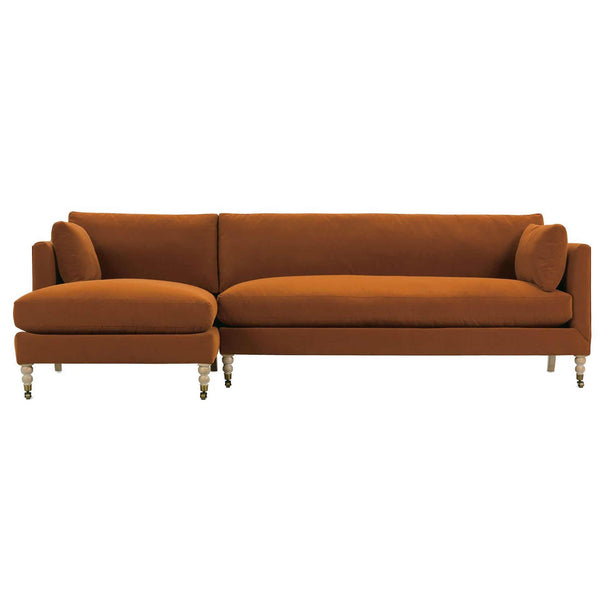 Robin Bruce Madeline Fabric 2 pc Sectional Madeline-110/Madeline-215 2 pc Sectional - Terracotta/Washed Oak/Brass IMAGE 1