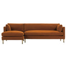 Robin Bruce Madeline Fabric 2 pc Sectional Madeline-110/Madeline-215 2 pc Sectional - Terracotta/Washed Oak/Brass IMAGE 1